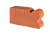 12.101120L Кирпич фигурный полнотелый красный Lode JANKA F20 гладкий, 250*120*65 мм