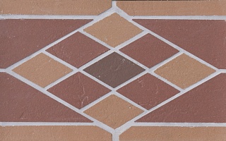 Клинкерная Мозаика декор подступенок на сетке ЭкоКлинкер Rhomb Ромб 250*150*14 мм