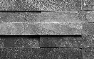 Сланец Черный 600*150*10-20 мм, натуральный камень для фасада и интерьера BD