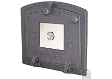 1810 Дверца духовки со стеклом и термометром откидная DPZST чугунная Halmat  315х370 мм